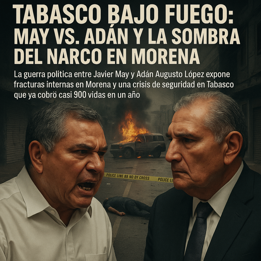 La guerra política entre Javier May y Adán Augusto López expone fracturas internas en Morena