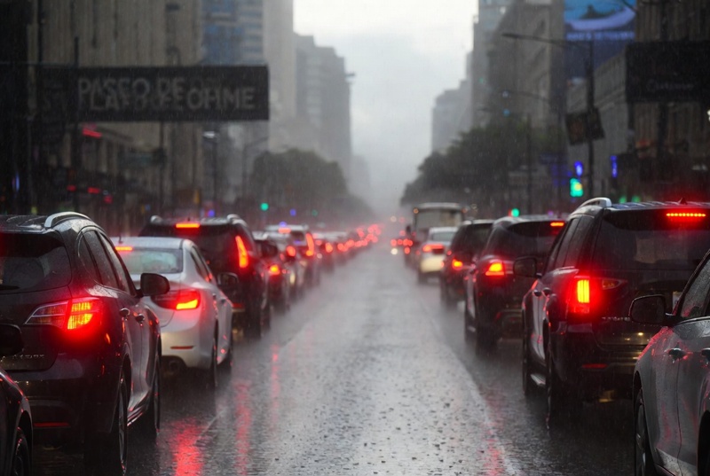 Lluvia y movilizaciones saturan principales ejes viales de la Ciudad de México