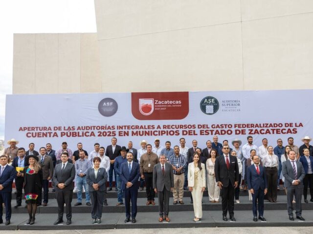 Autoridades estatales, municipales y fiscalizadoras durante la apertura de auditorías de la Cuenta Pública 2025 en Zacatecas
