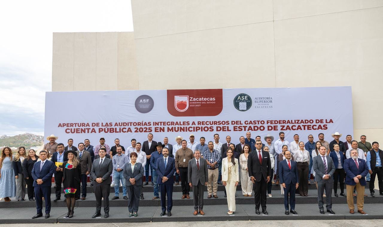 Autoridades estatales, municipales y fiscalizadoras durante la apertura de auditorías de la Cuenta Pública 2025 en Zacatecas