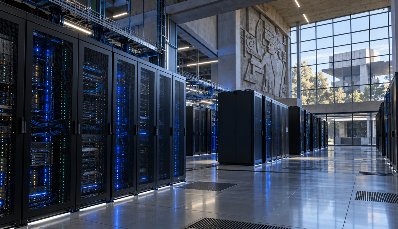 Sala de servidores para ilustrar la supercomputadora Coatlicue en el IPN Zacatenco