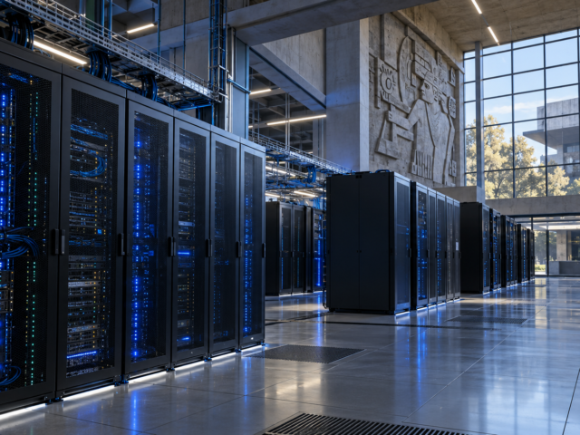 Sala de servidores para ilustrar la supercomputadora Coatlicue en el IPN Zacatenco